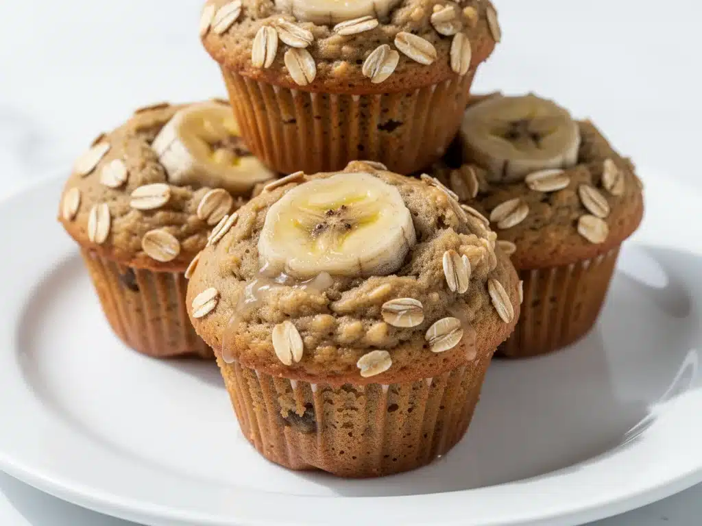 back-to-school banana oatmeal muffins - featured image