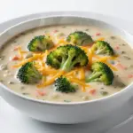 back-to-school broccoli cheddar soup - featured image