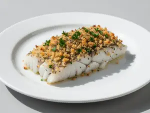 baked cod with garlic herb breadcrumbs - featured image