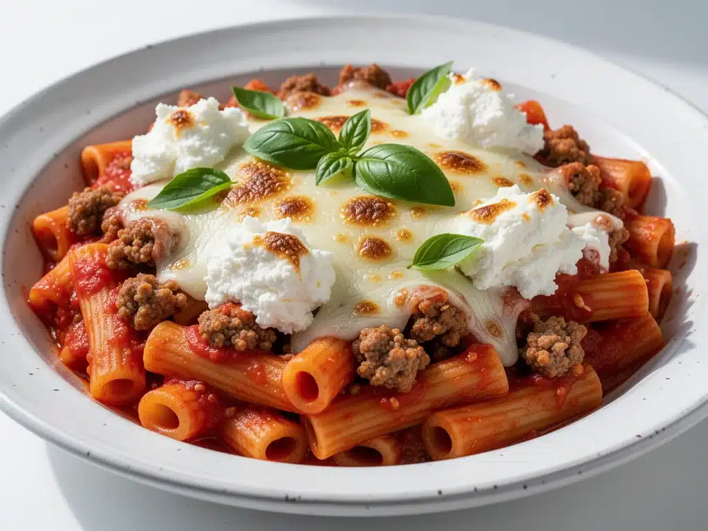 baked ziti with spicy sausage - featured image