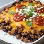 beef taco casserole - featured image