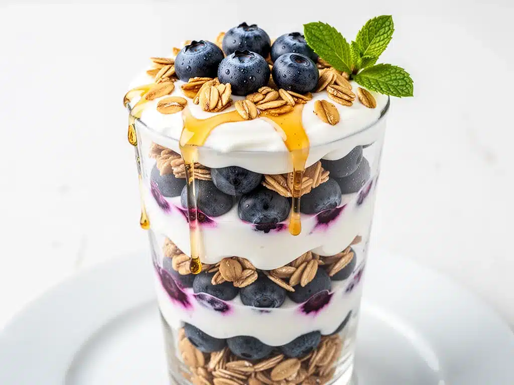 Blueberry Greek Yogurt Parfait: 5-Min Healthy High Protein Breakfast 4 blueberry greek yogurt parfait preparation steps
