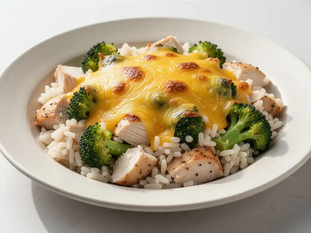 Home 2 cheesy baked chicken and broccoli rice casserole - featured image