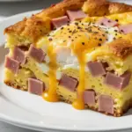 Cheesy Baked Ham and Egg Breakfast Casserole - featured image