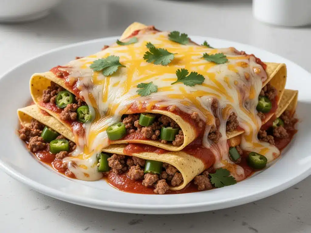 Cheesy Beef Enchilada Casserole: 30-Minute Dinner 4 cheesy beef enchilada casserole preparation steps