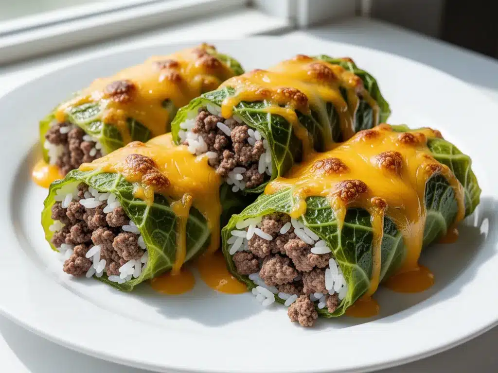 Cheesy Ground Beef Rice Stuffed Cabbage Rolls 4 cheesy ground beef rice stuffed cabbage rolls preparation steps