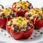 Cheesy Ground Beef Stuffed Bell Peppers - featured image