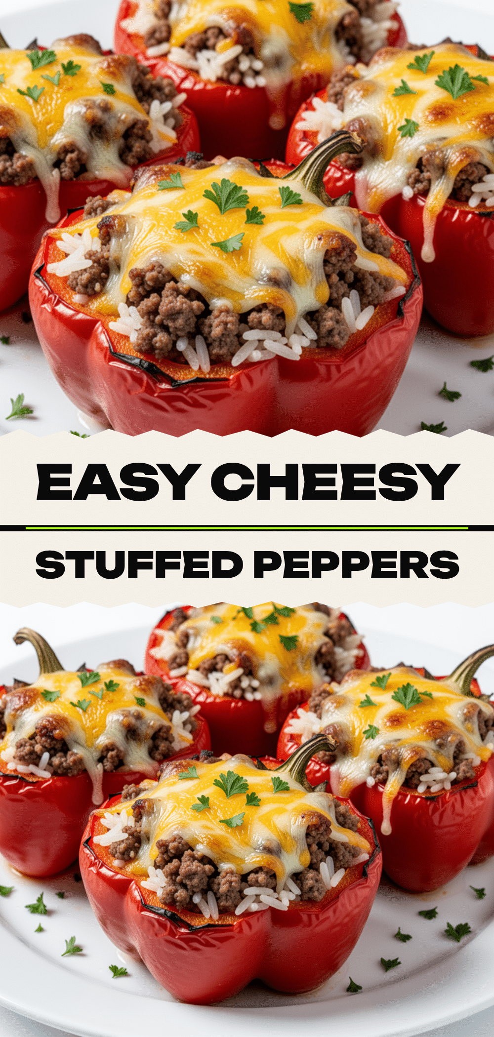 Cheesy Ground Beef Stuffed Bell Peppers: Easy 30-Minute Dinner 5 Cheesy Ground Beef Stuffed Bell Peppers recipe