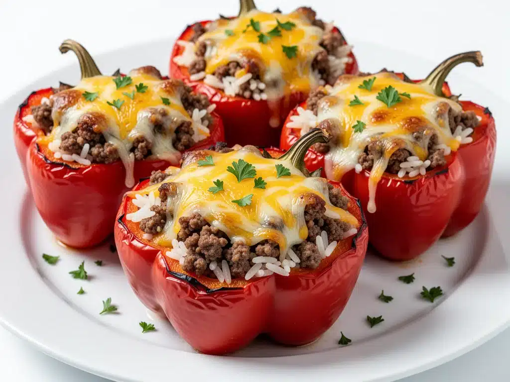 Cheesy Ground Beef Stuffed Bell Peppers - featured image