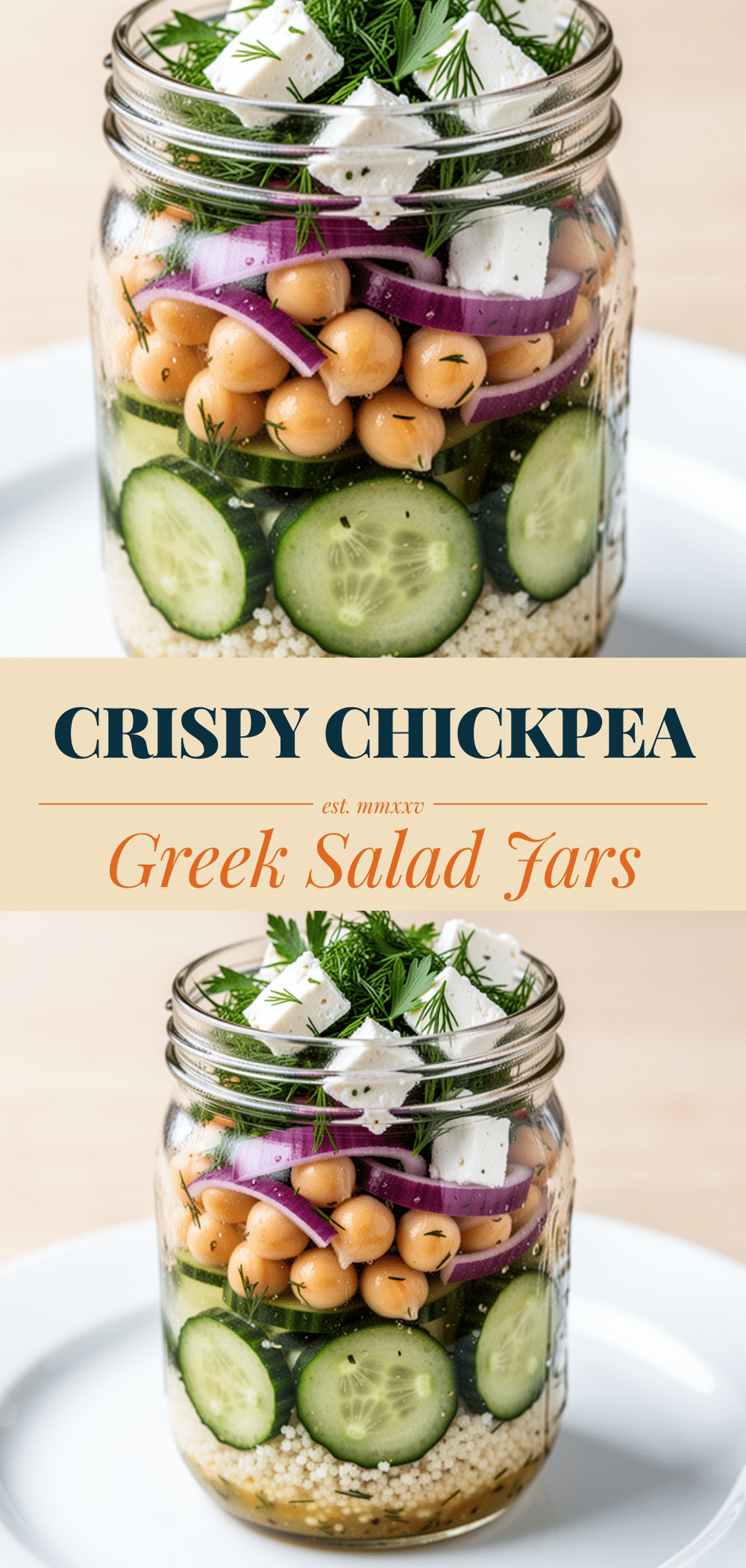 Chickpea Greek Salad Jars: 5 Easy Meal Prep Lunches 5 chickpea Greek salad jars recipe