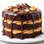 Chocolate Peanut Butter Cup Layer Cake - featured image