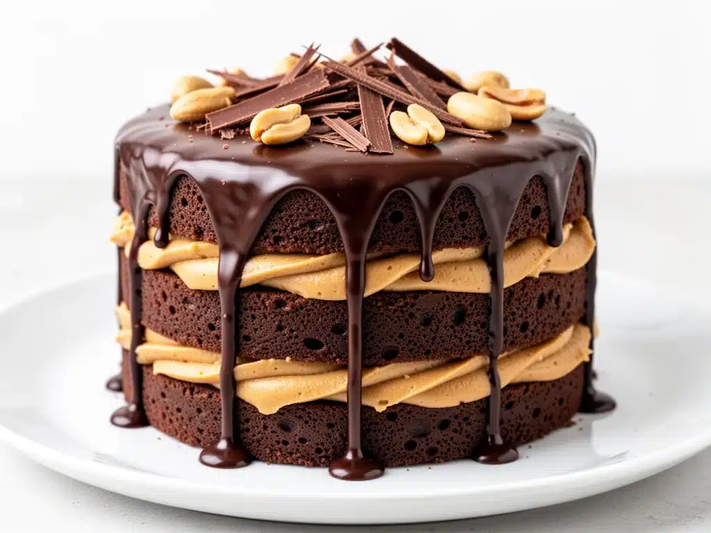 Chocolate Peanut Butter Cup Layer Cake - featured image