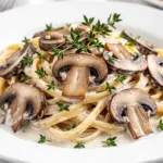 creamy mushroom alfredo pasta - featured image
