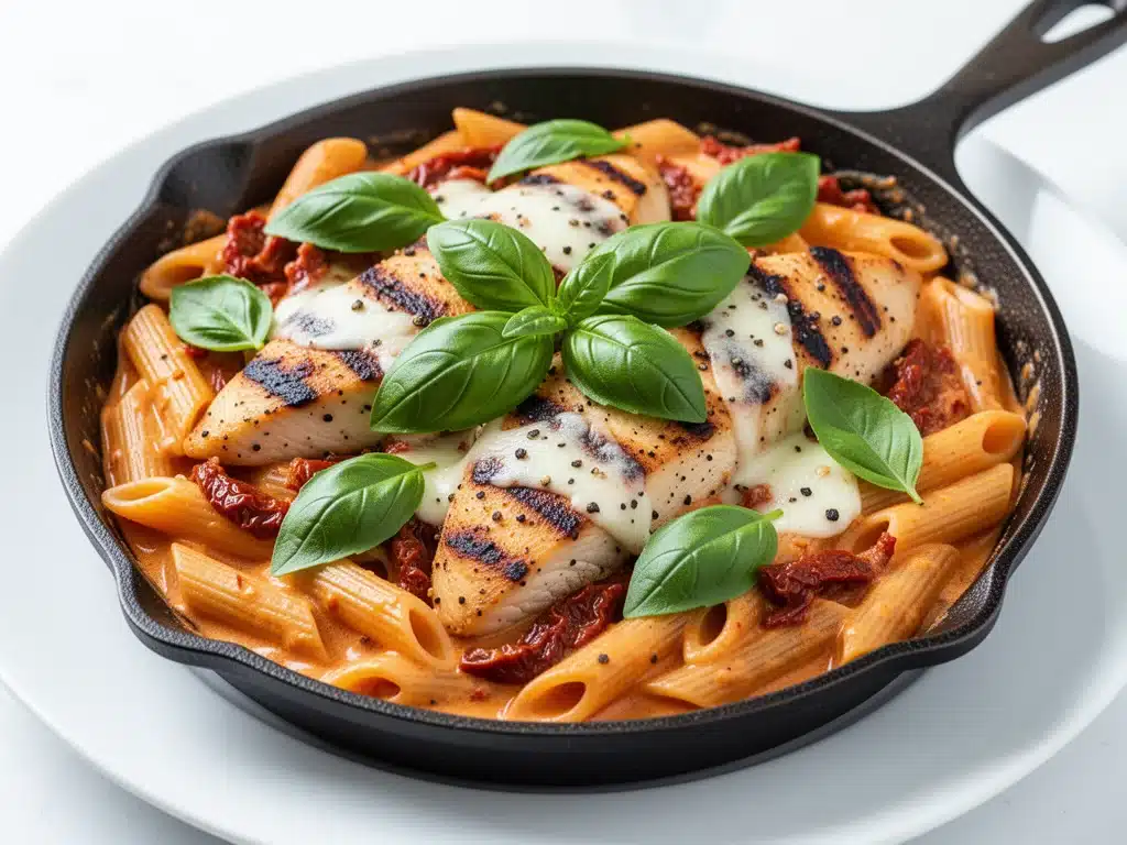 creamy sun-dried tomato chicken pasta - featured image
