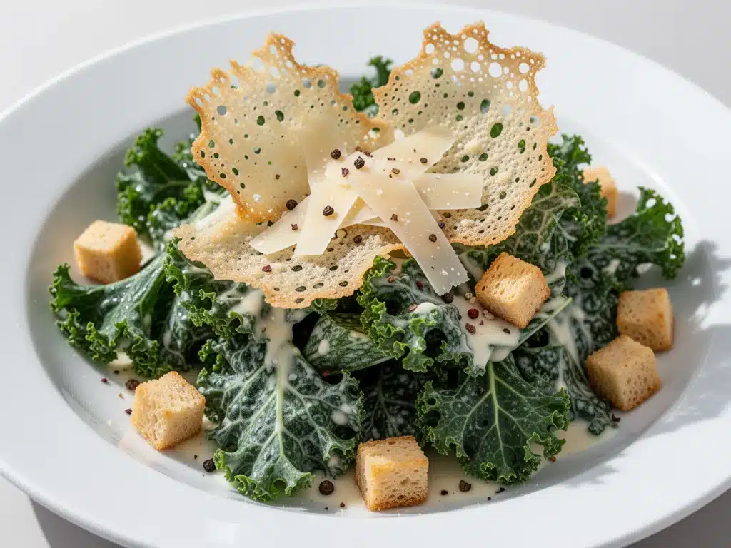 crunchy kale caesar salad - featured image