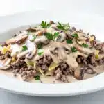easy ground beef stroganoff - featured image