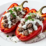 Greek Stuffed Peppers with Lamb - featured image