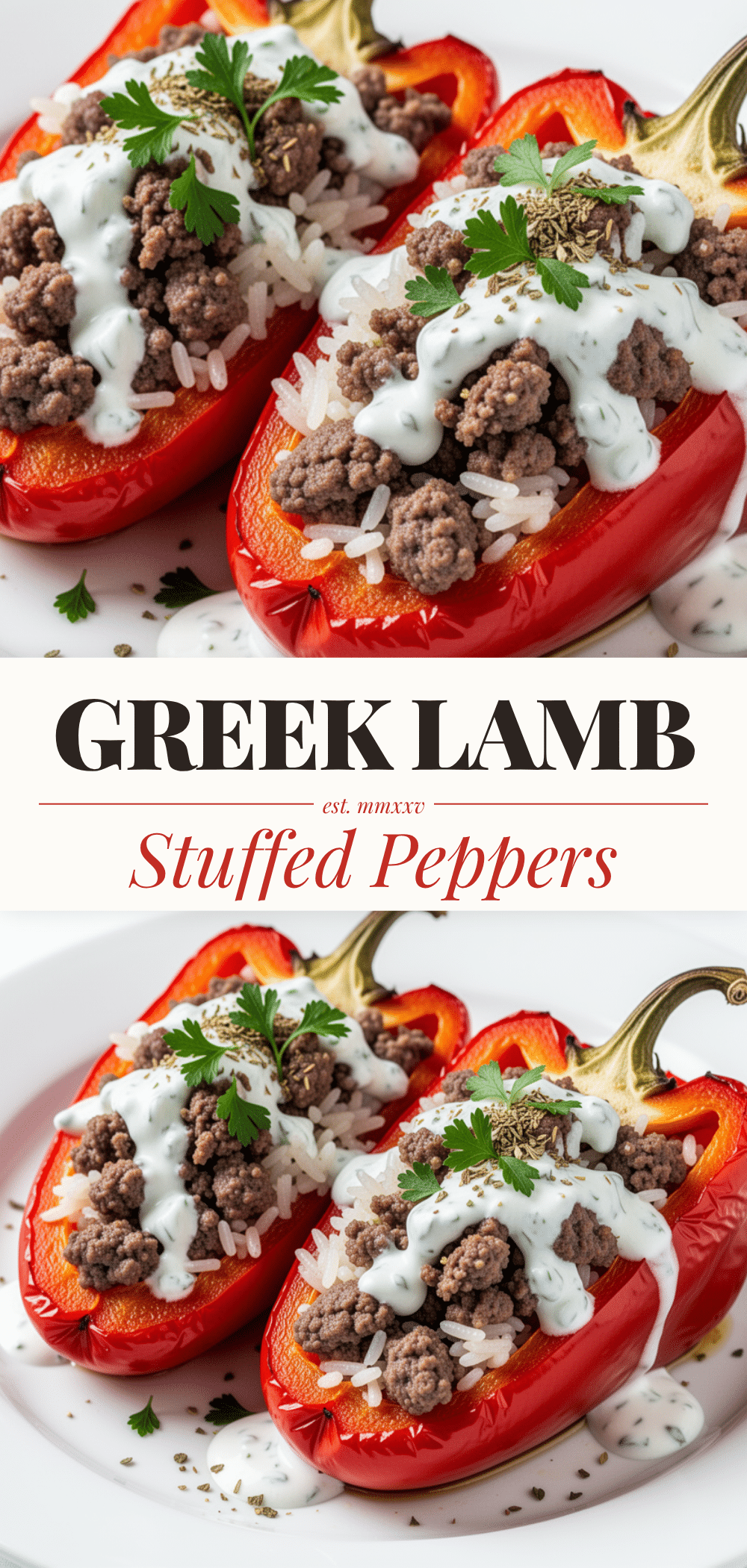 Greek Stuffed Peppers with Lamb: Easy High Protein Dinner 5 Greek Stuffed Peppers with Lamb recipe