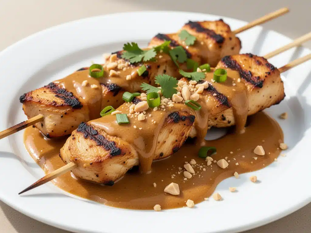 Grilled Chicken Skewers with Peanut Satay - featured image