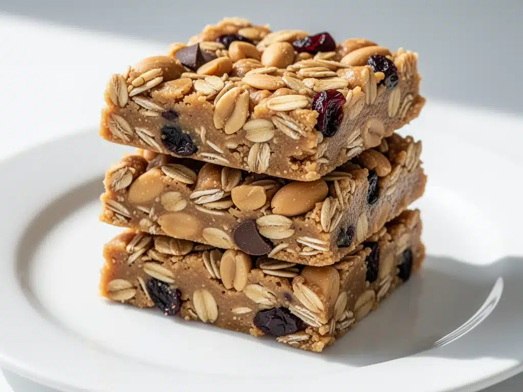 no-bake peanut butter oat granola bars - featured image
