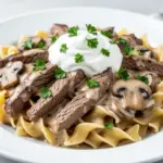 skillet beef stroganoff - featured image