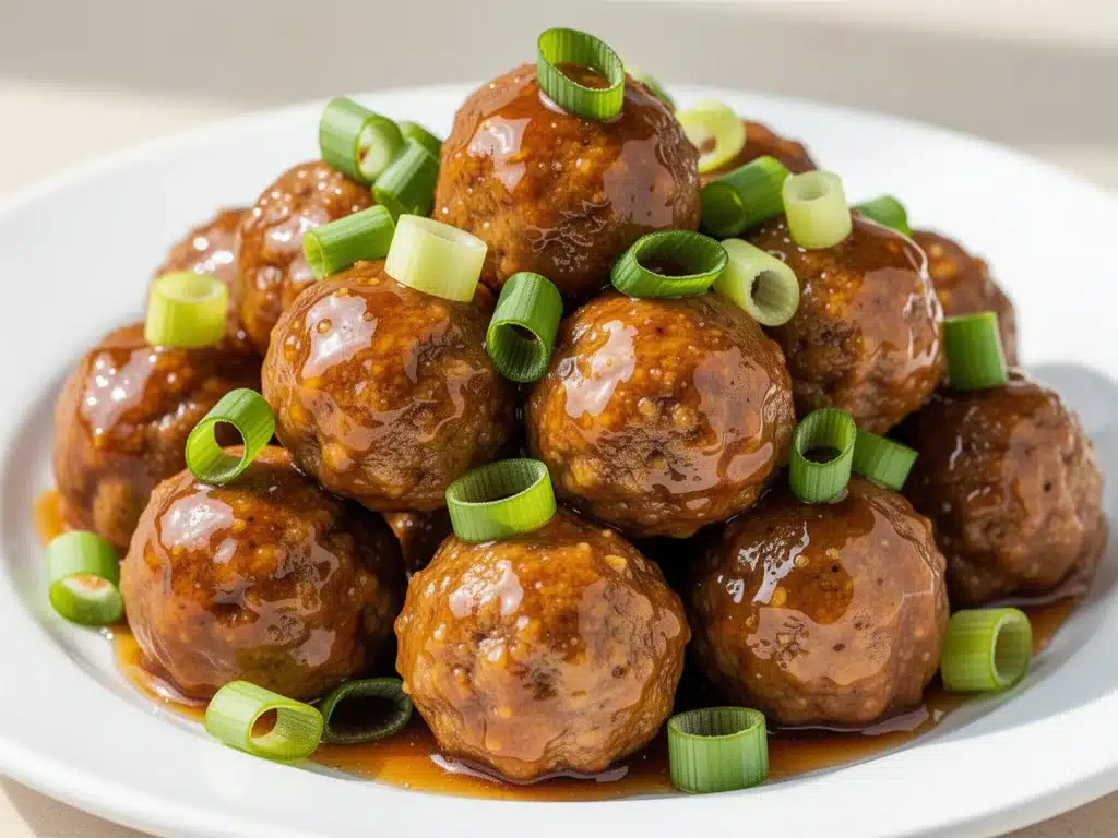 slow cooker honey garlic meatballs - featured image