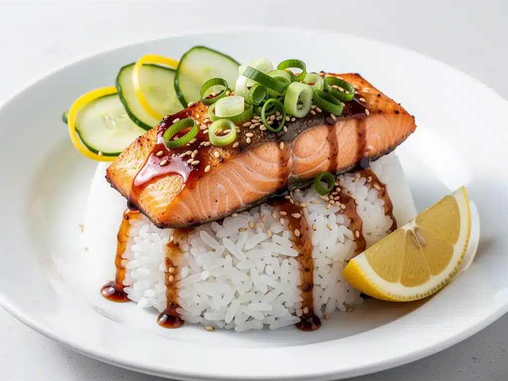 Sweet Teriyaki Salmon Rice Bowls - featured image