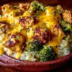 cheesy chicken broccoli rice casserole - featured image