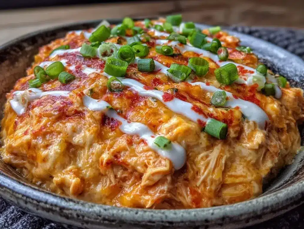 creamy buffalo chicken dip - featured image
