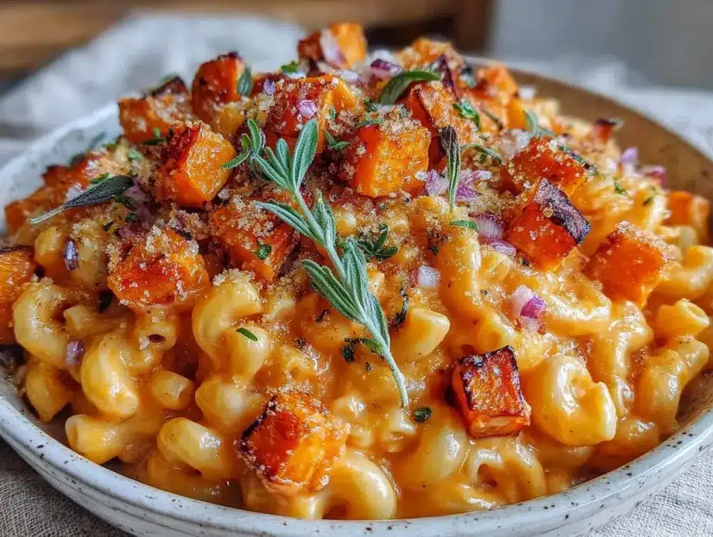 creamy butternut squash mac and cheese meal prep - featured image