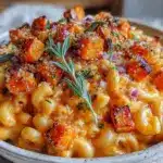 creamy butternut squash mac and cheese meal prep - featured image