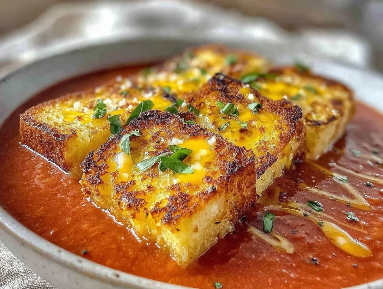 Creamy Tomato Basil Soup: 5-Min Easy Grilled Cheese Croutons 4 creamy tomato basil soup preparation steps