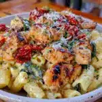 creamy tuscan chicken pasta - featured image