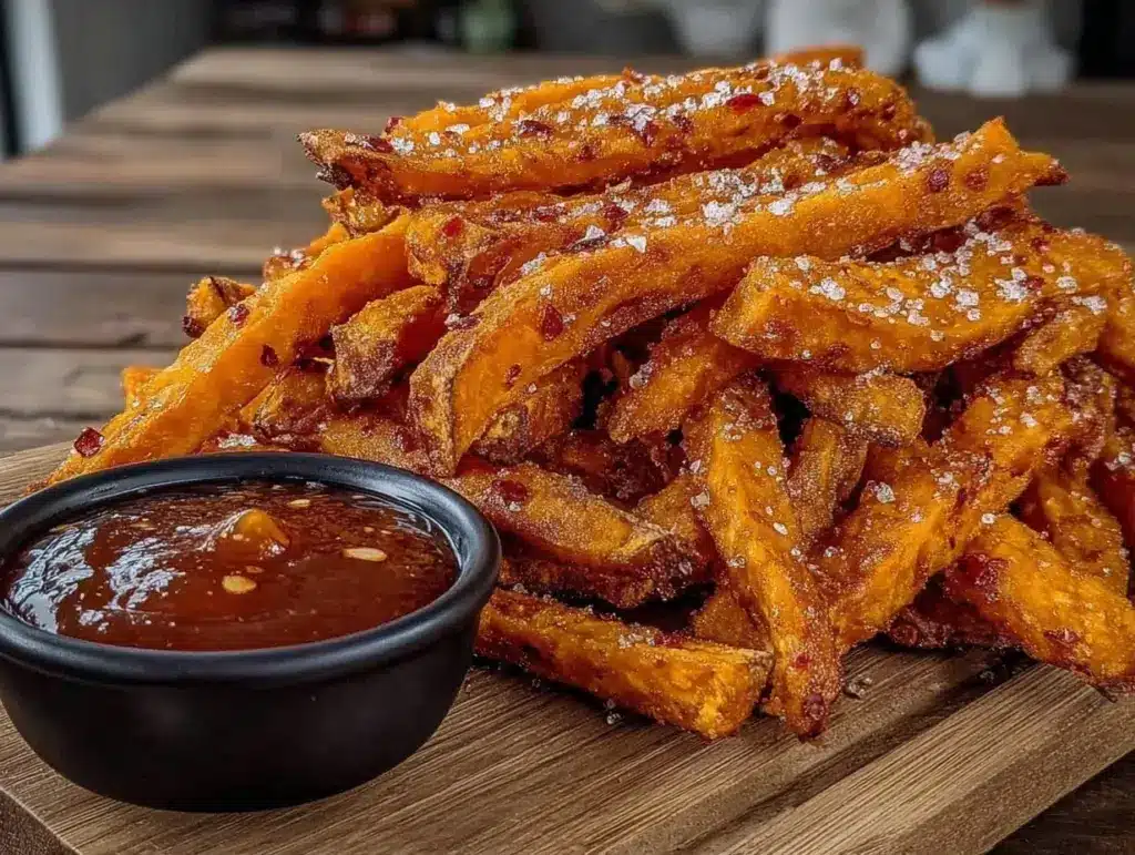 crispy air fryer sweet potato fries - featured image