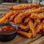 crispy air fryer sweet potato fries - featured image