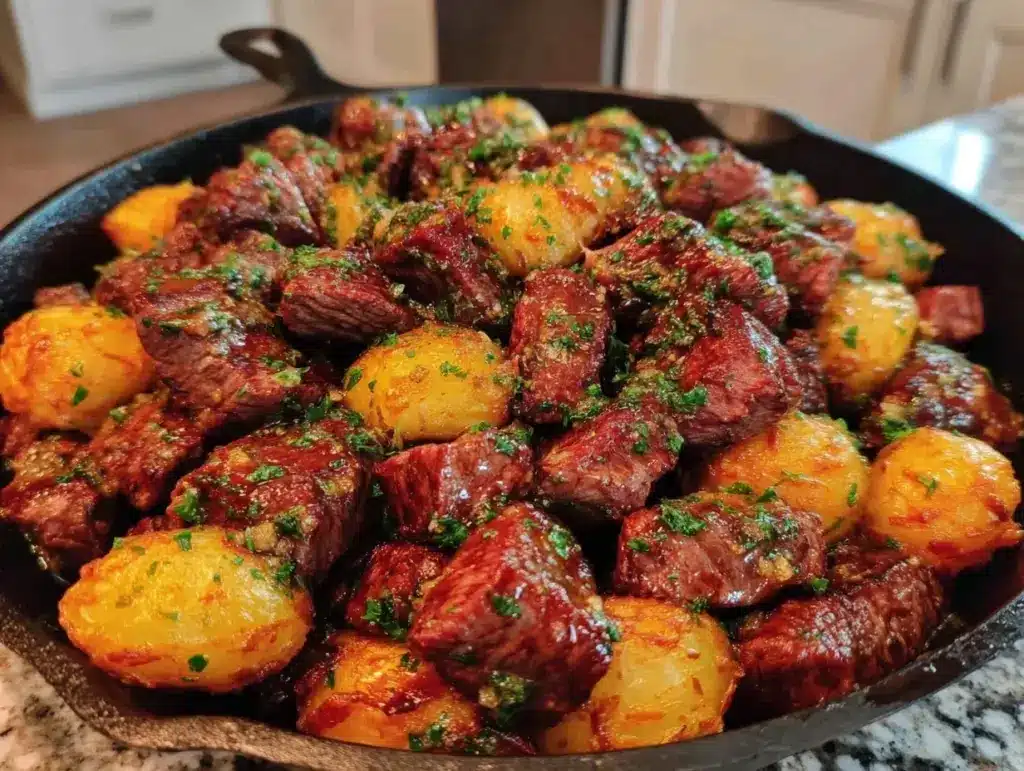 easy garlic butter steak bites - featured image