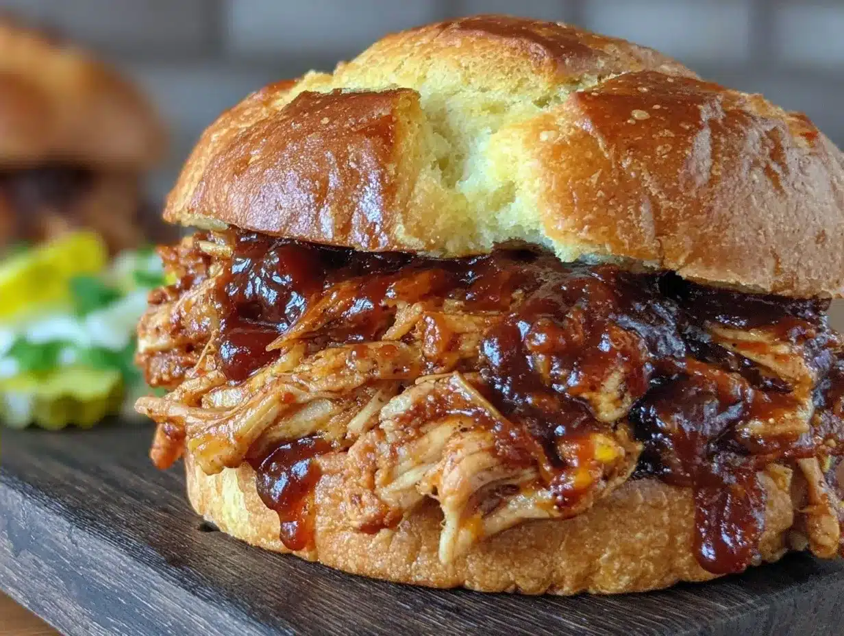 Easy Slow Cooker BBQ Pulled Chicken Sandwiches 4 Easy Slow Cooker BBQ Pulled Chicken Sandwiches preparation steps