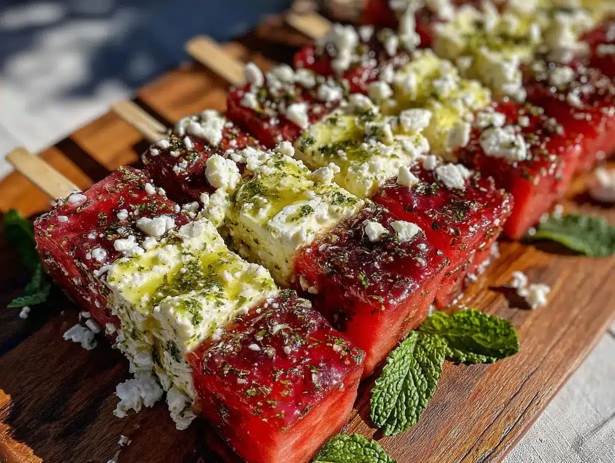 Easy Watermelon Feta Skewers: Best Minimalist Labor Day Snack 4 Easy Watermelon Feta Skewers preparation steps