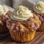 fall pumpkin cream cheese muffins - featured image