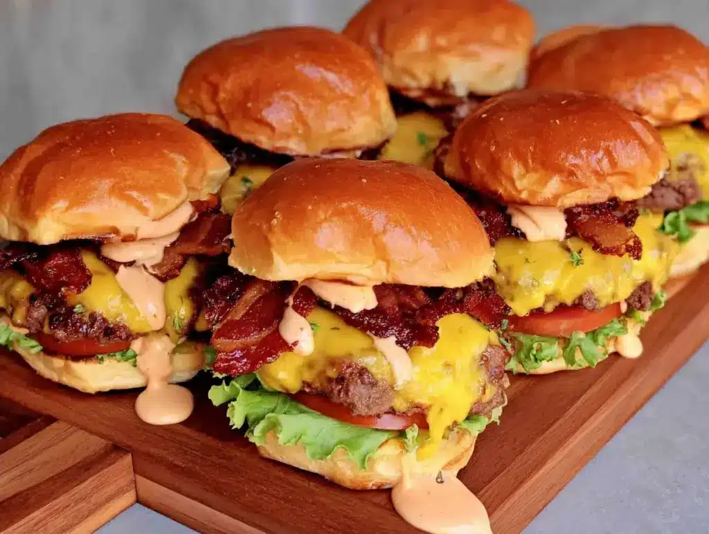 Football Tailgate Bacon Cheeseburger Sliders - featured image