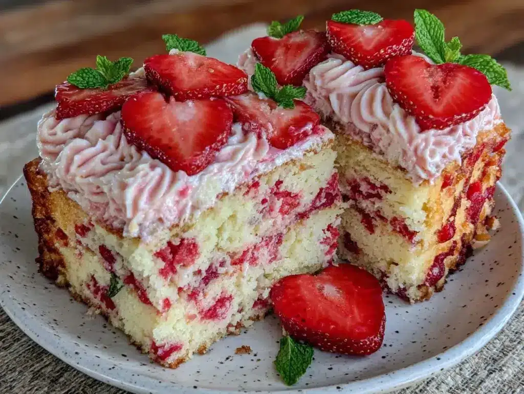 gluten-free neapolitan layer cake - featured image