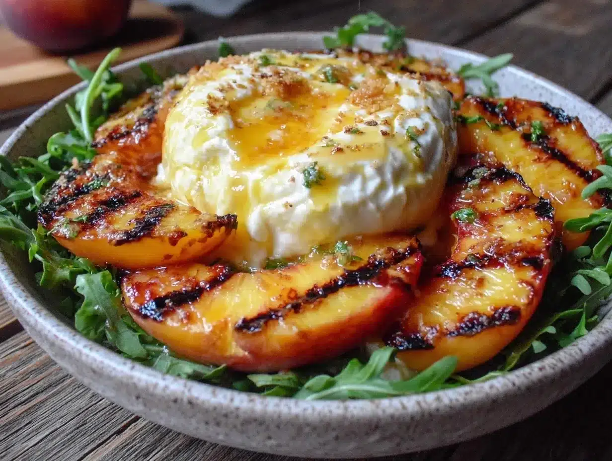 Grilled Peach Burrata Salad: Self Care Meal 4 Grilled Peach Burrata Salad preparation steps