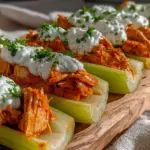 Healthy Game Day Buffalo Chicken Celery Boats - featured image