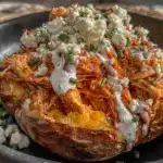 High-Protein Buffalo Chicken Stuffed Sweet Potatoes - featured image