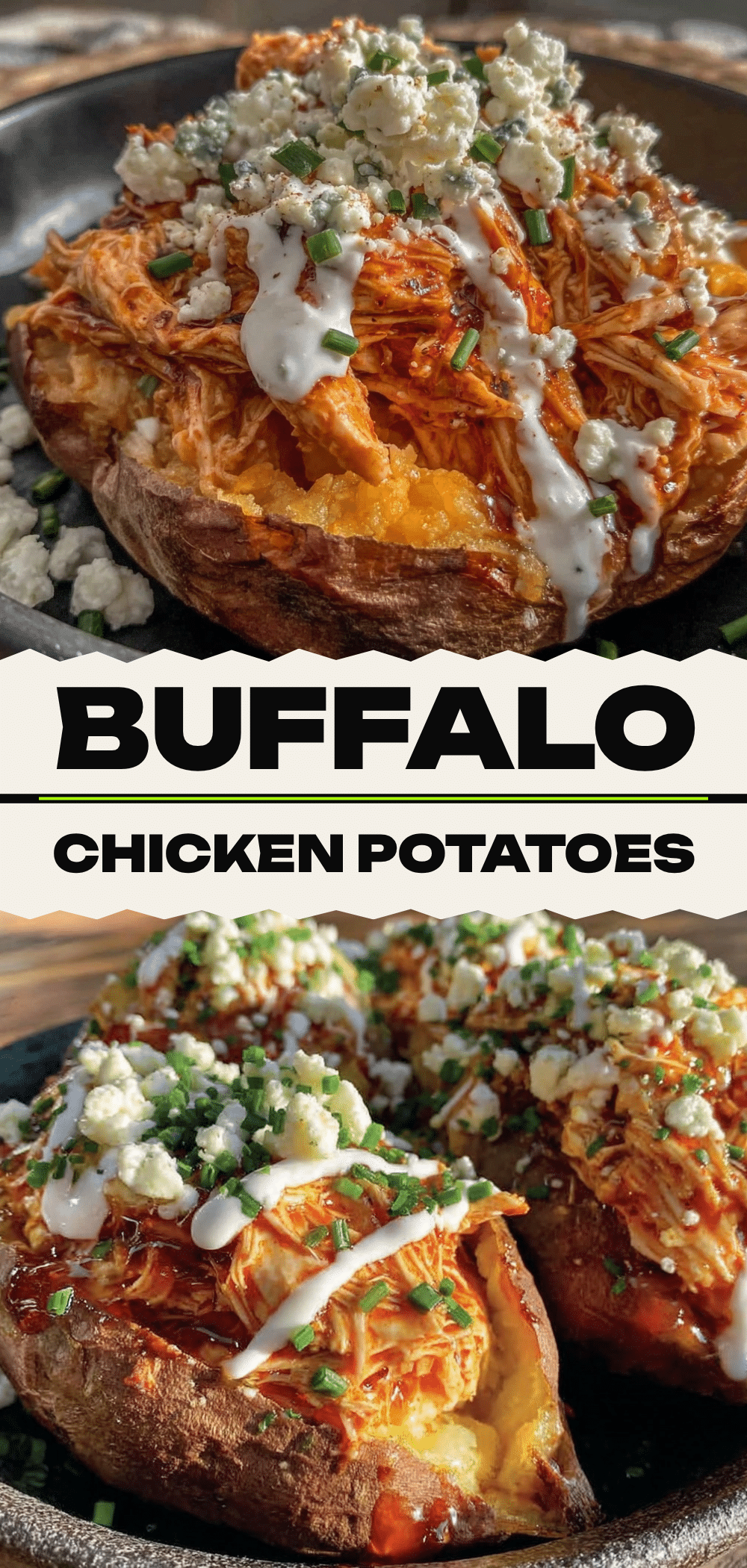 High-Protein Buffalo Chicken Stuffed Sweet Potatoes: 3 Ingredients 5 High-Protein Buffalo Chicken Stuffed Sweet Potatoes recipe