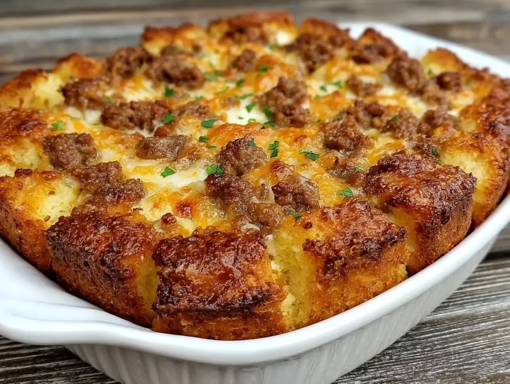 Make-Ahead Cheesy Sausage Breakfast Casserole - featured image