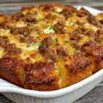 Make-Ahead Cheesy Sausage Breakfast Casserole - featured image