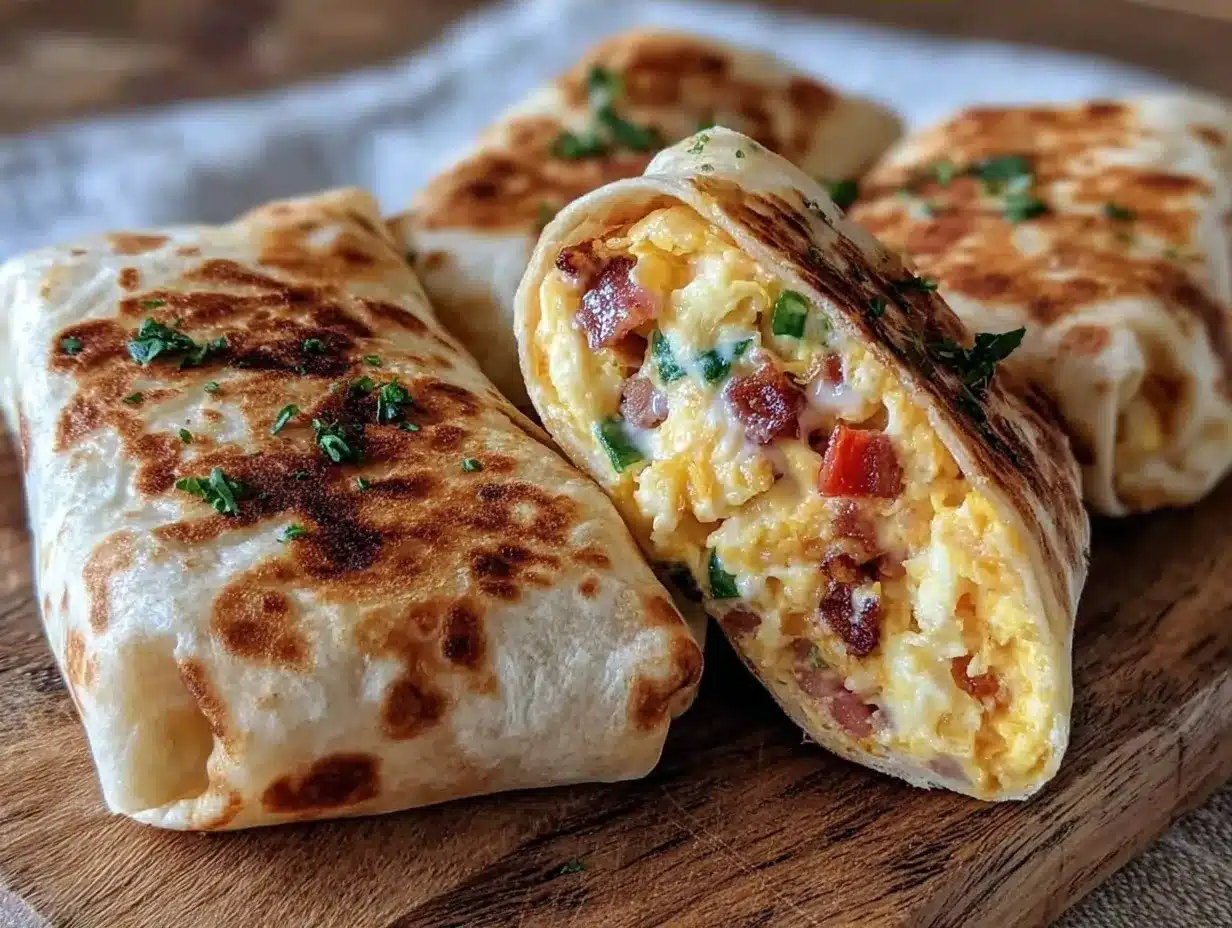 Make Once Eat Four Times: Mini Breakfast Burritos 4 mini breakfast burritos preparation steps