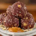 no-bake chocolate peanut butter energy balls - featured image